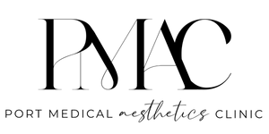 PMAC logo with text 'Port Medical Aesthetics Clinic' in elegant black font on white background